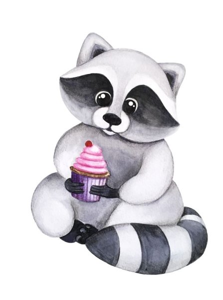 Милый енот мультяшный