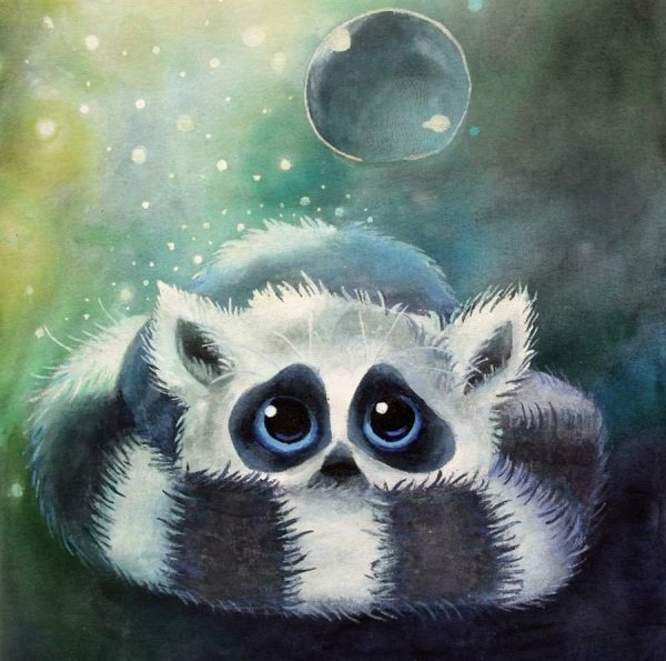 Милый енот мультяшный