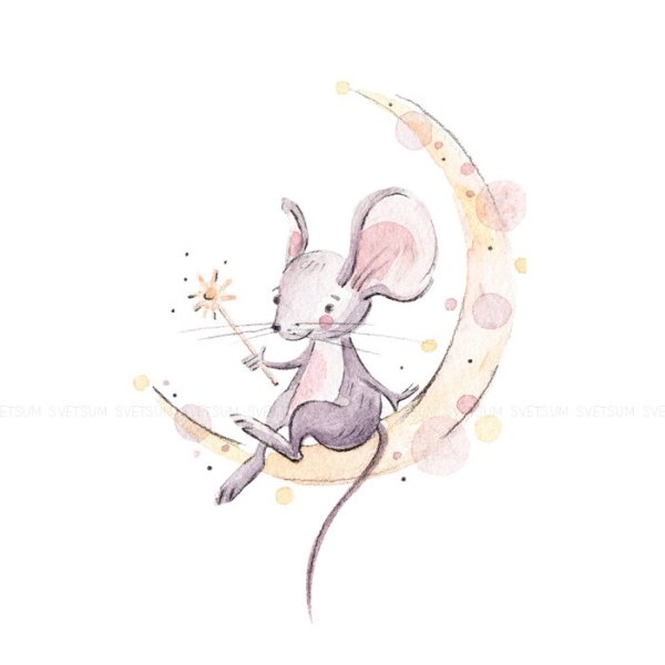 Милые иллюстрации мышонка