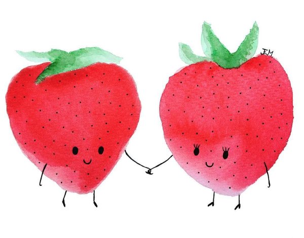 Клубника нарисованная Эстетика