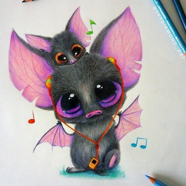 Летучая мышка мультяшная