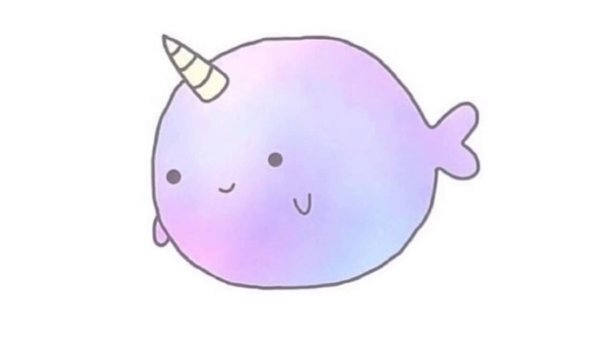 Кавайный нарвал стикер