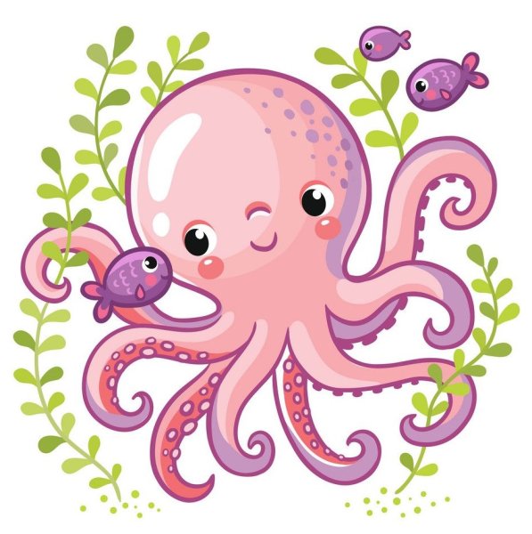 Милые мультяшные Осьминожки