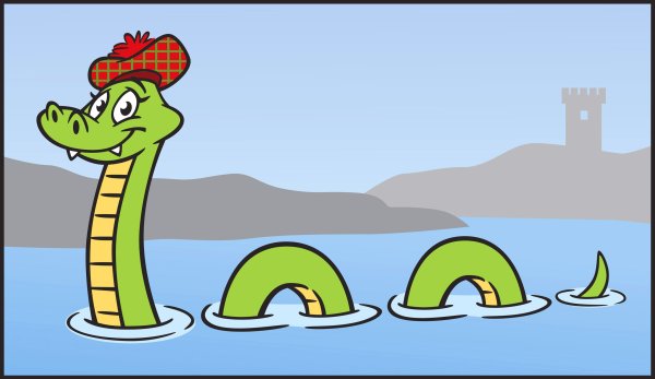 Лохнесское чудовище Несси вектор