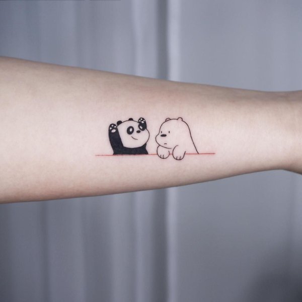 Мини тату Медвежонок