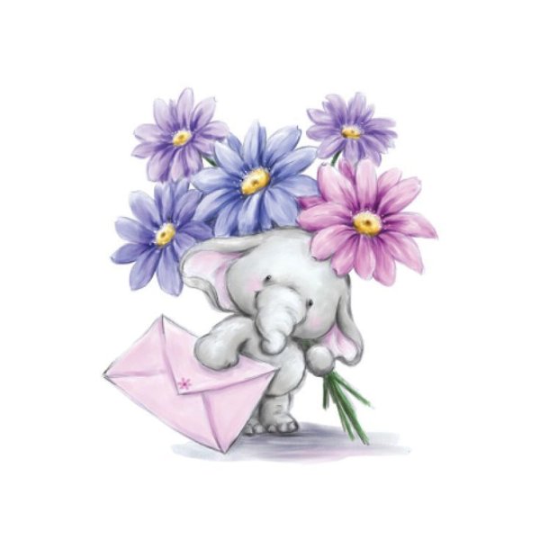 Слоненок с цветочком