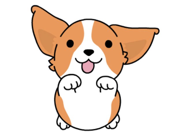 Мультяшная собачка корги