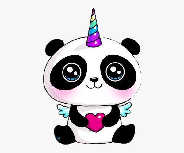 Панда Единорог рисунок