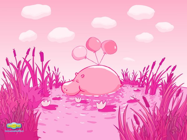 Розовый Бегемотик