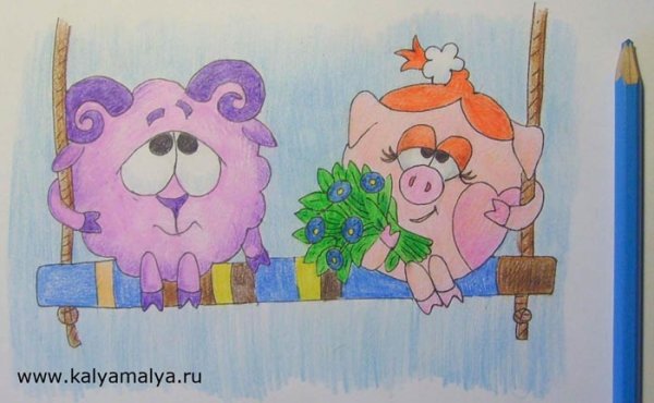 Цветные карандаши Смешарики