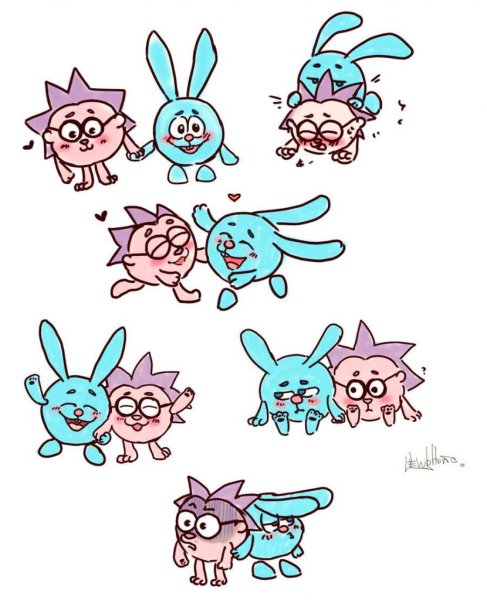 Смешарики Крош и Ежик любовь