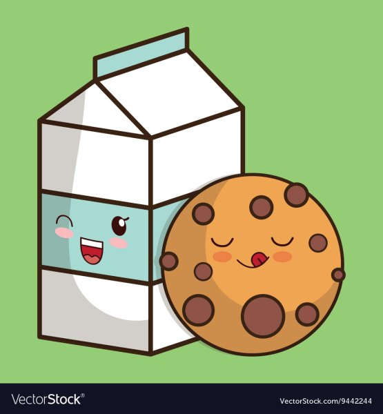 Кавайные молоко и печенье