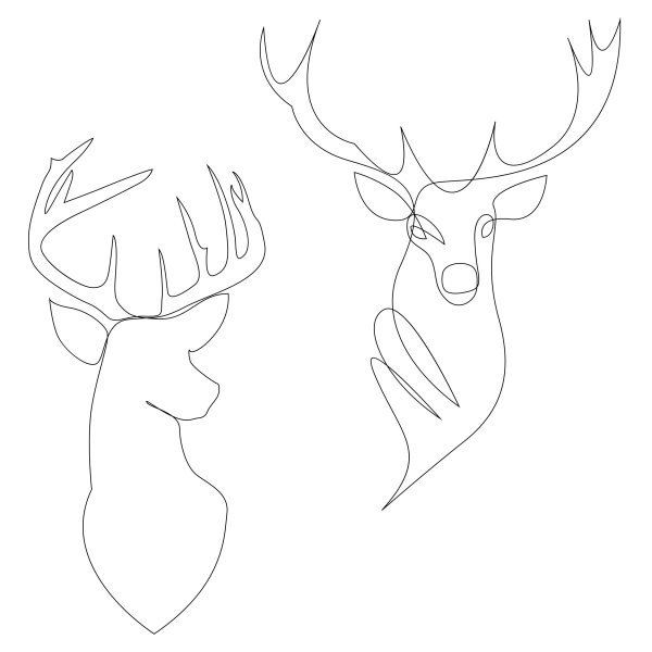 Голова оленя одной линией
