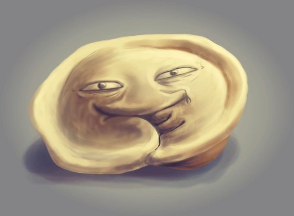 Нарисованный пельмень с глазами