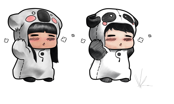 Рисунки для срисовки милые девочка в костюме панды