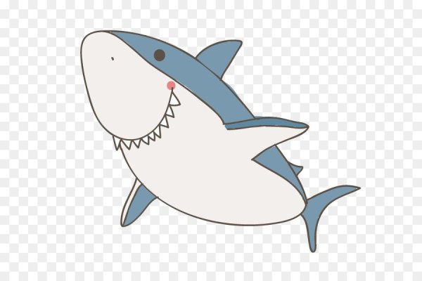 Акула рисунок мультяшный