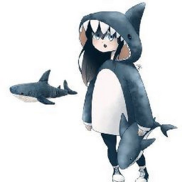 Аниме в костюме акулы