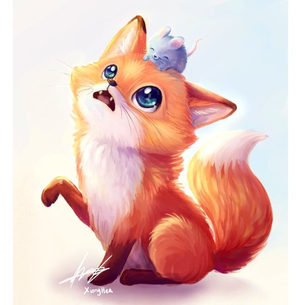 Милые мультяшные лисята