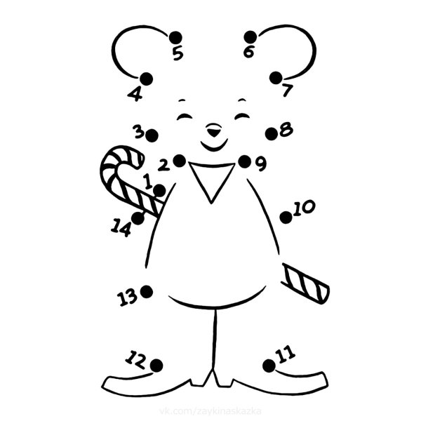 Рисунок по точкам легкий