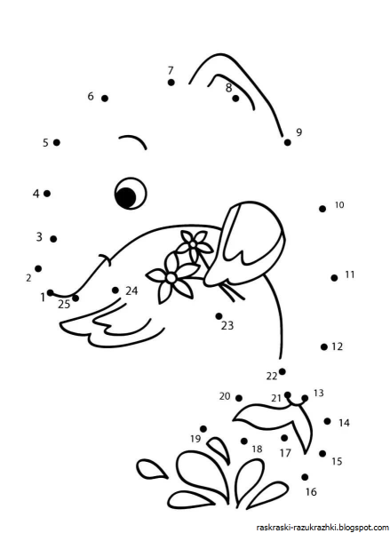 Дорисовать рисунок по цифрам