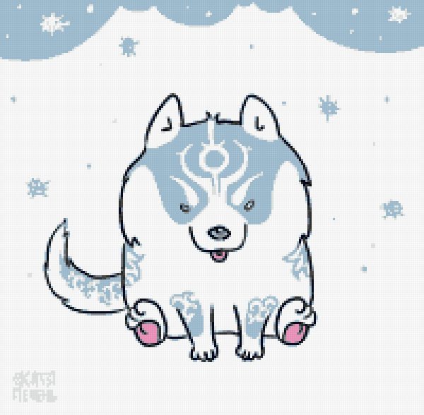 Милые хаски для срисовки