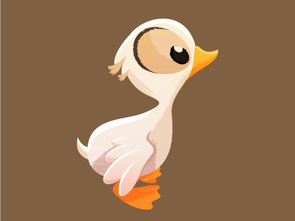 Утка мультяшная милая