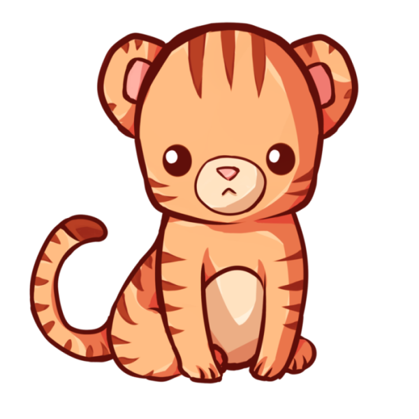 Милые мультяшные тигрята