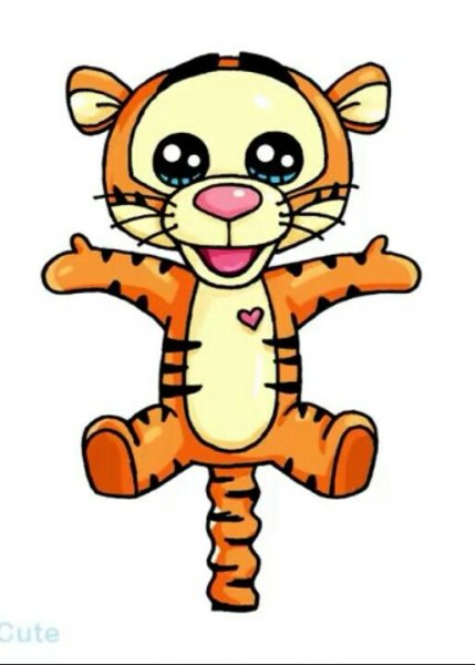 Тигренок рисунок легкий