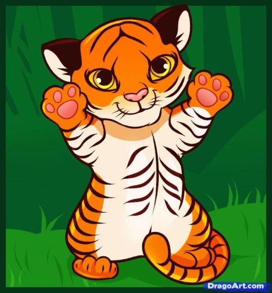 Тигренок рисунок