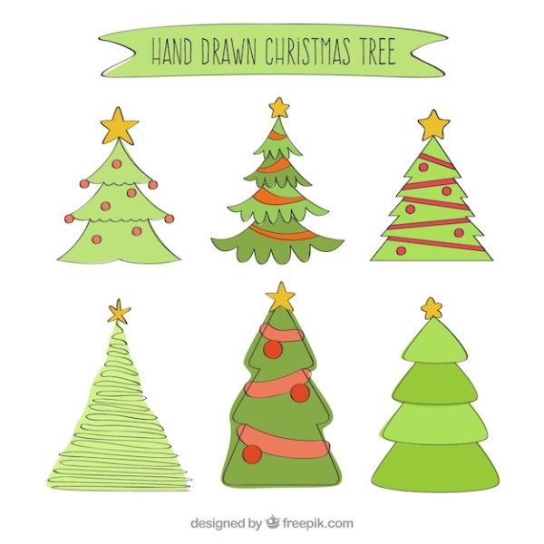 Ёлка рисунок карандашом цветным