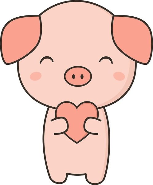 Милые рисуночки легкие Свинка