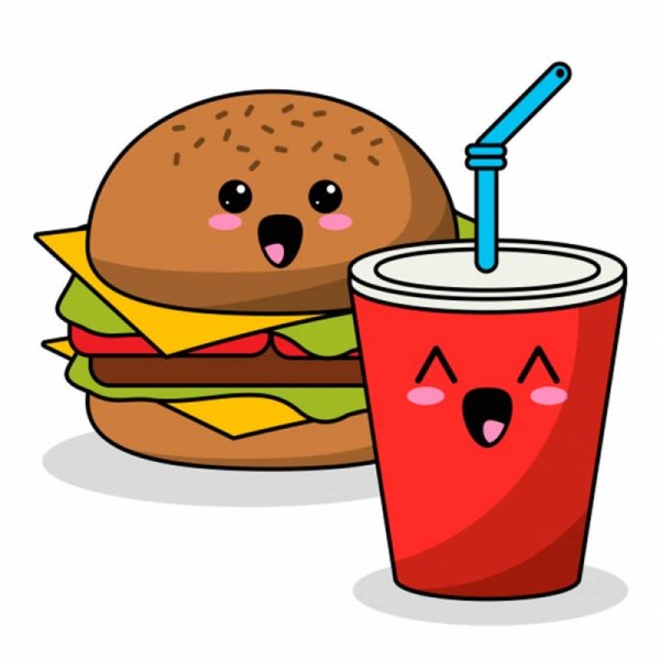 Кавайные рисунки для срисовки лёгкие фаст фуд