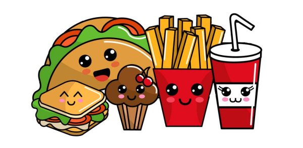 Мультяшная еда с глазками