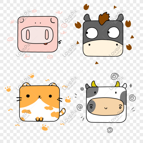 Квадратные животные рисунки