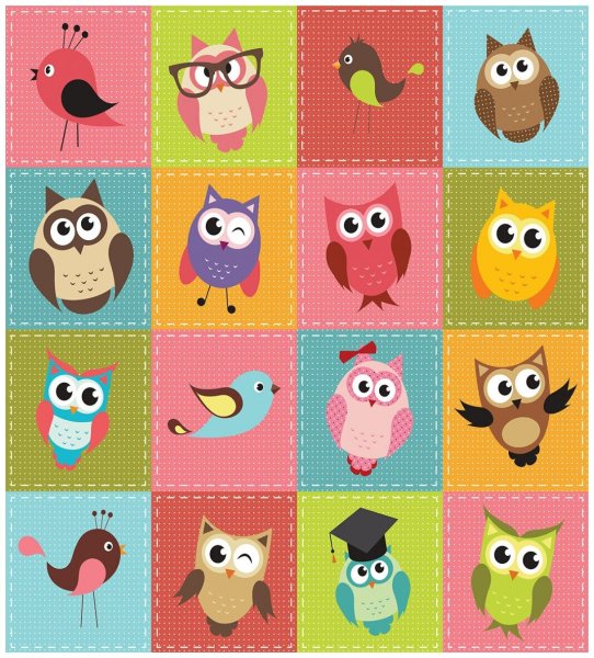 Наклейки Совушки милые