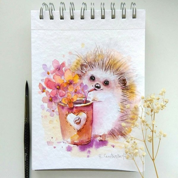 Евгения Соловьева иллюстрации ежики