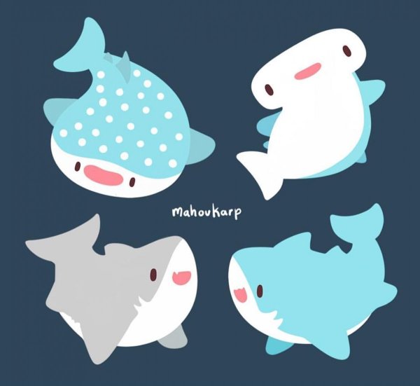 Наклейки акулы милые