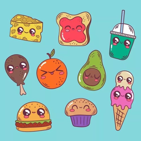 Рисунки для срисовки еда