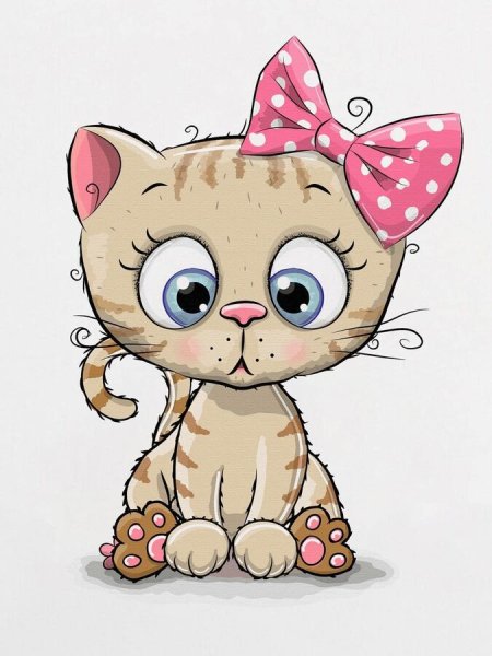 Киска рисунок детский подарок