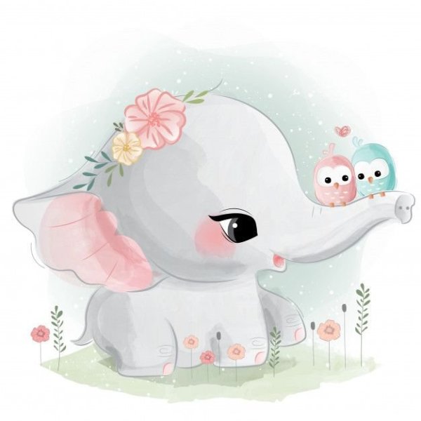 Милый Слоник мультяшный