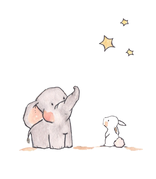 Милый Слоник акварель