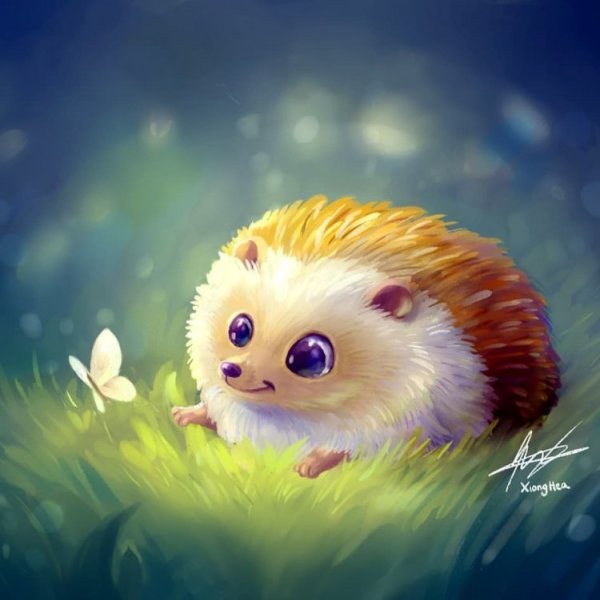 Ежик милый мультяшный