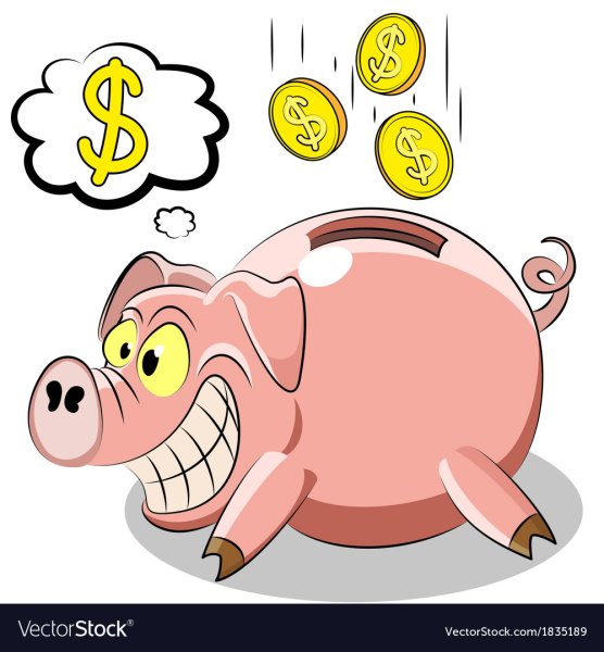 Карикатура свинья копилка