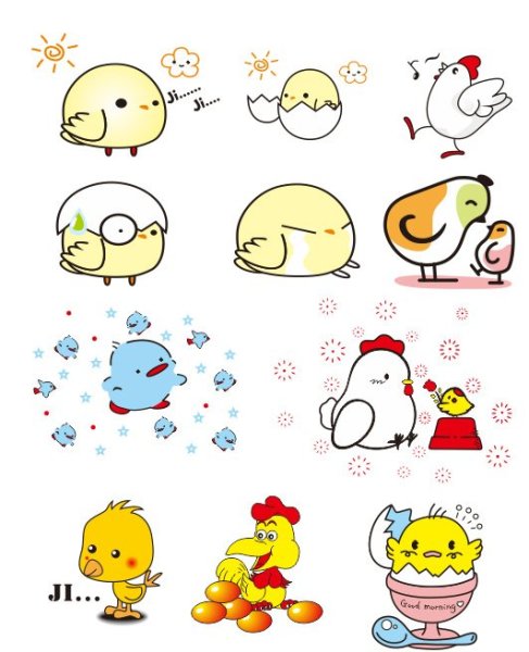 Милые цыплята мультяшные