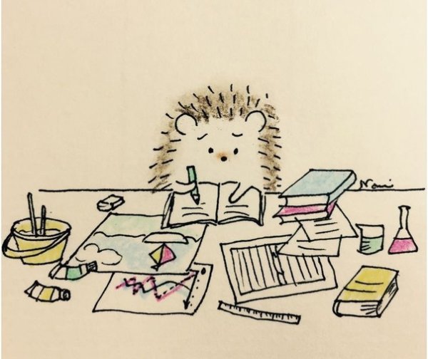 Ежик пишет письмо