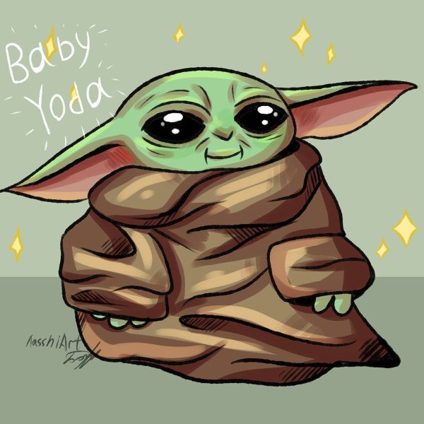 Йода в мультяшном стиле