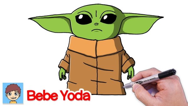 Милый йода карандашом