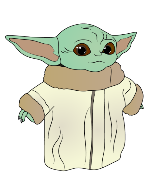 Милый йода на белом фоне