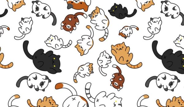 Котики рисунок паттерн
