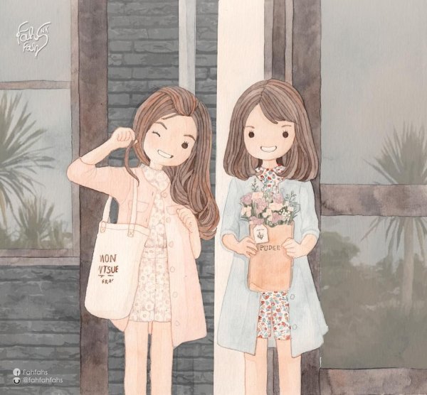 Две девочки рисуют